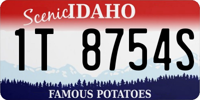 ID license plate 1T8754S
