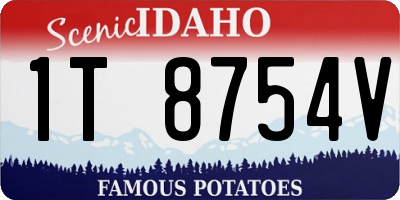 ID license plate 1T8754V