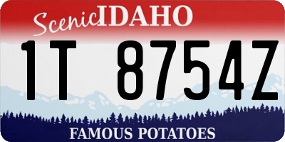 ID license plate 1T8754Z