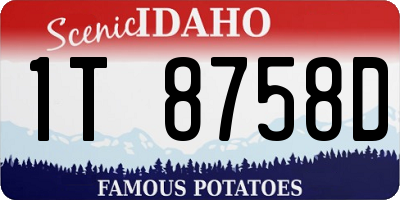 ID license plate 1T8758D