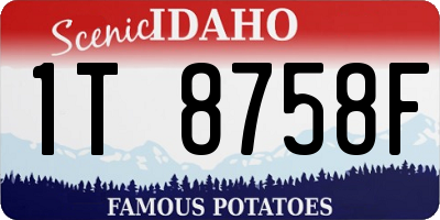 ID license plate 1T8758F