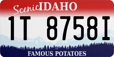 ID license plate 1T8758I