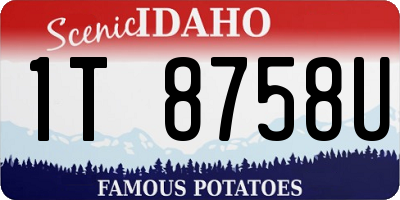 ID license plate 1T8758U