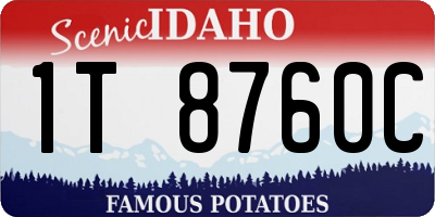 ID license plate 1T8760C