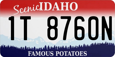 ID license plate 1T8760N