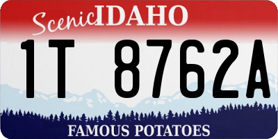 ID license plate 1T8762A