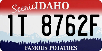 ID license plate 1T8762F