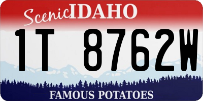ID license plate 1T8762W
