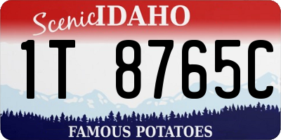 ID license plate 1T8765C