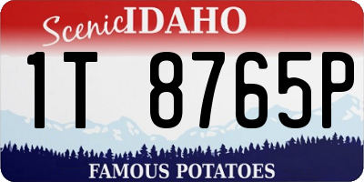 ID license plate 1T8765P