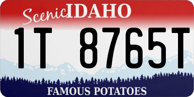 ID license plate 1T8765T