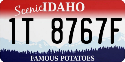 ID license plate 1T8767F