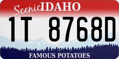 ID license plate 1T8768D