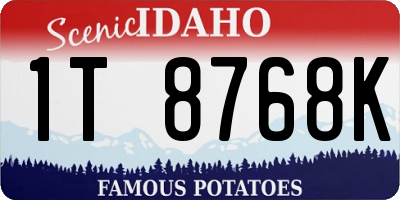 ID license plate 1T8768K