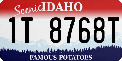 ID license plate 1T8768T