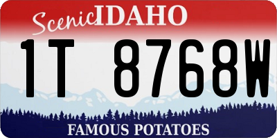 ID license plate 1T8768W