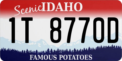 ID license plate 1T8770D