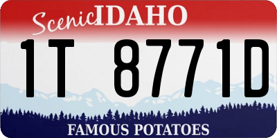 ID license plate 1T8771D
