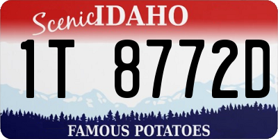 ID license plate 1T8772D