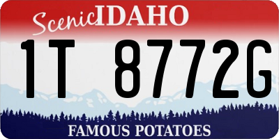 ID license plate 1T8772G