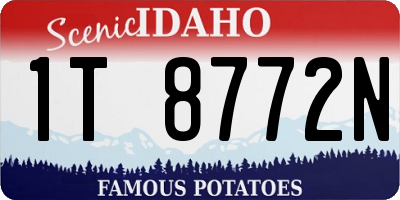 ID license plate 1T8772N