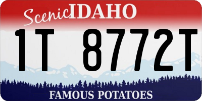 ID license plate 1T8772T