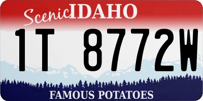 ID license plate 1T8772W