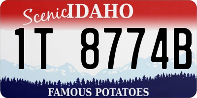ID license plate 1T8774B