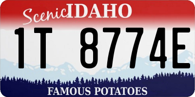 ID license plate 1T8774E