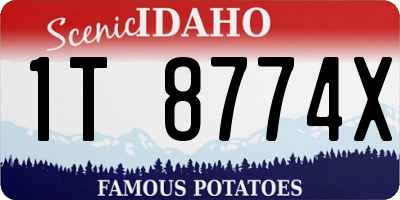 ID license plate 1T8774X