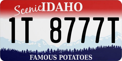 ID license plate 1T8777T