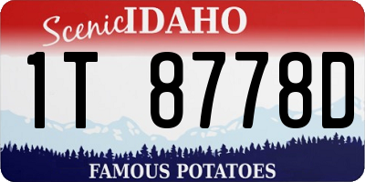 ID license plate 1T8778D