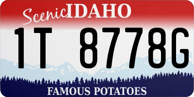 ID license plate 1T8778G