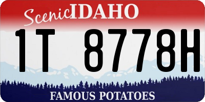 ID license plate 1T8778H
