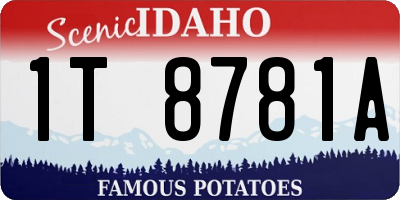 ID license plate 1T8781A
