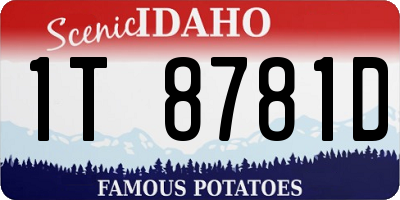 ID license plate 1T8781D