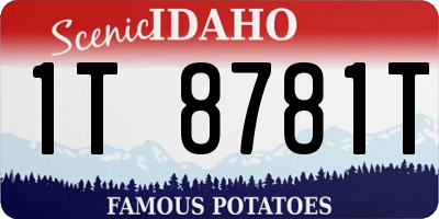 ID license plate 1T8781T