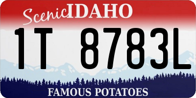 ID license plate 1T8783L