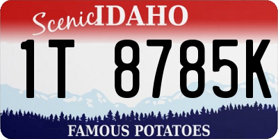 ID license plate 1T8785K