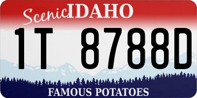 ID license plate 1T8788D