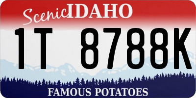 ID license plate 1T8788K