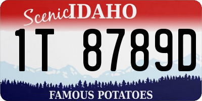 ID license plate 1T8789D
