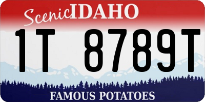 ID license plate 1T8789T