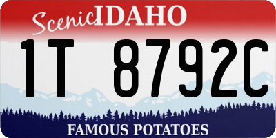 ID license plate 1T8792C