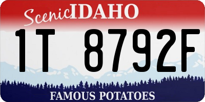 ID license plate 1T8792F