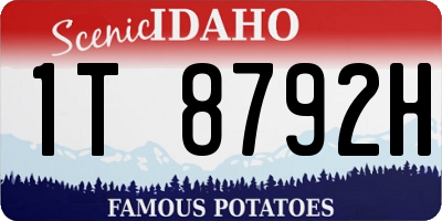 ID license plate 1T8792H