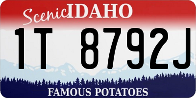 ID license plate 1T8792J