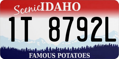 ID license plate 1T8792L