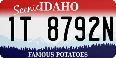 ID license plate 1T8792N