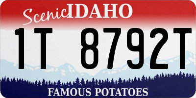 ID license plate 1T8792T